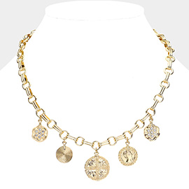 Medal Charm Station Necklace