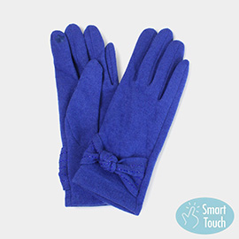 Stone Deco Ribbon Smart Touch Gloves