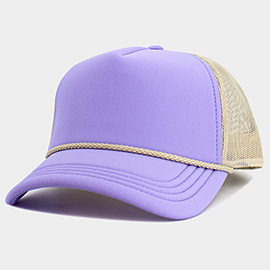 Plain Two Tone Mesh Back Trucker Hat