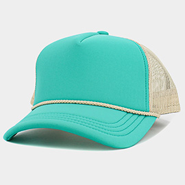 Plain Two Tone Mesh Back Trucker Hat