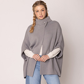 Solid Neck Button Cardigan