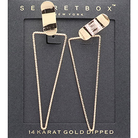 SECRET BOX_14K Gold Dipped Abstract Triangle Earrings