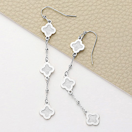 Quatrefoil Link Dropdown Dangle Earrings