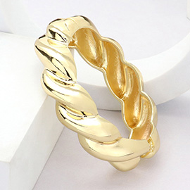 Twisted Metal Hinged Bangle Bracelet