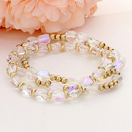 3PCS - Multi Beaded Stretch Layered Bracelets