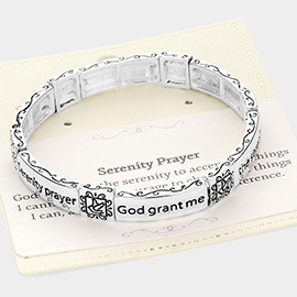 Serenity Payer Message Metal Stretch Bracelet