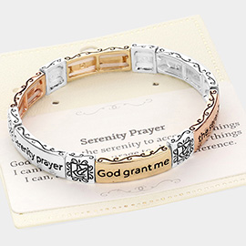 Serenity Payer Message Metal Stretch Bracelet