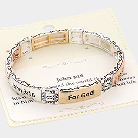 John 3:16 Message Metal Stretch Bracelet