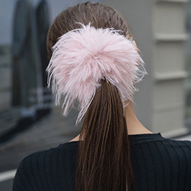 Faux Feather Scrunchie Hair Band