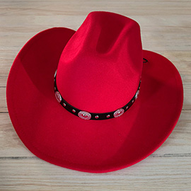 Western Style Belt Pointed Cowboy Fedora Hat