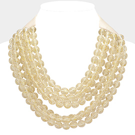 Faceted Beaded Multi Layered Magnetic Collar Necklace