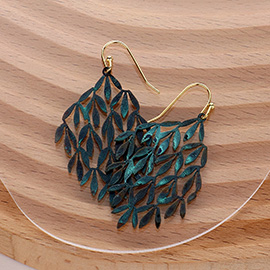 Metal Cutout Leaves Dangle Earrings