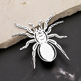 Stainless Steel Cutout Spider Pin Brooch