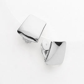 Metal Square Clip On Earrings