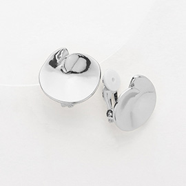 Metal Round Clip On Earrings