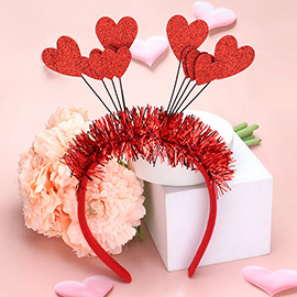 Glittered Heart Pointed Tinsel Headband