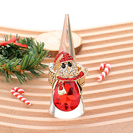 Snowman Teardrop Stone Accented Stretch Ring