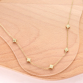 Quatrefoil Charm Station Necklace