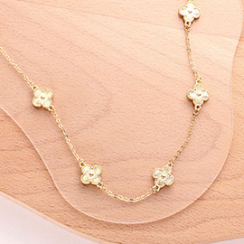 Quatrefoil Charm Station Necklace