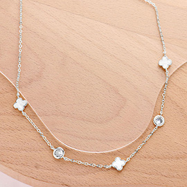 Quatrefoil Charm Station Necklace