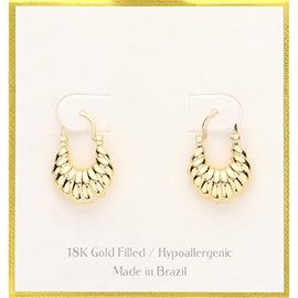 18K Gold Filled Hypoallergenic Mini Twisted Hoop Pin Catch Earrings