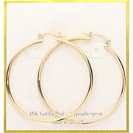 18K Gold Filled Hypoallergenic Pin Catch Hoop Earrings