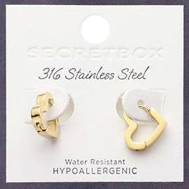 SECRET BOX_Stainless Steel Mini Heart Hoop Earrings