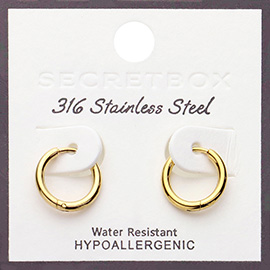 SECRET BOX_Stainless Steel Mini Hoop Earrings