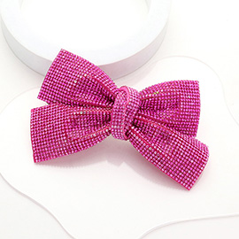 Sparkly Rhinestone Bow Hair Barrette 