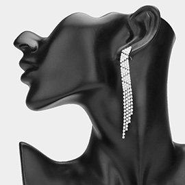 Rhinestone Triangle Fringe Evening Earrings