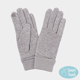 Solid Knit Touch Gloves