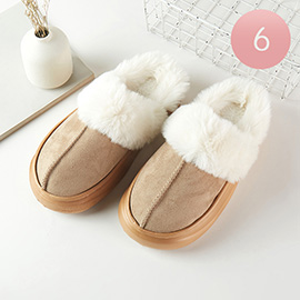 6Pairs - Classic Suede Home Indoor Floor Slippers