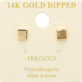 14K Gold Dipped Hypoallergenic Mini Square Stud Earrings