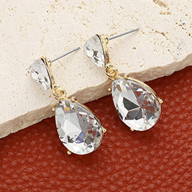 Teardrop Stone Cluster Dangle Evening Earrings