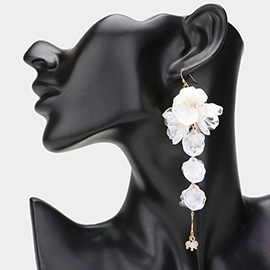 Oversized Flower Petal Dropdown Earrings