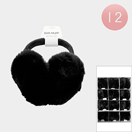 12PCS - Foldable Faux Fur Fuzzy Earmuffs