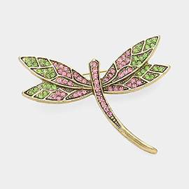 Stone Paved Dragonfly Pin Brooch