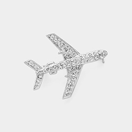 Stone Paved Airplane Pin Brooch