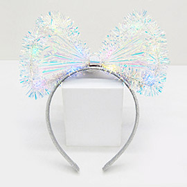 Luminous Tinsel Bow Pointed Party Headband