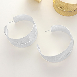 Oversized Hammered Double Abstract Hoop Earrings