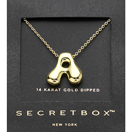 SECRET BOX_ -A- 14K Gold Dipped Initial Pendant Necklace