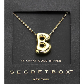 SECRET BOX_ -B- 14K Gold Dipped Initial Pendant Necklace