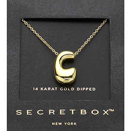 SECRET BOX_ -C- 14K Gold Dipped Initial Pendant Necklace