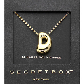 SECRET BOX_ -D- 14K Gold Dipped Initial Pendant Necklace