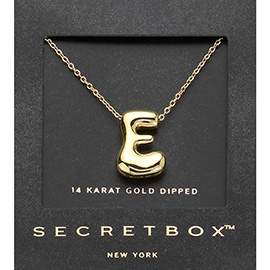 SECRET BOX_ -E- 14K Gold Dipped Initial Pendant Necklace