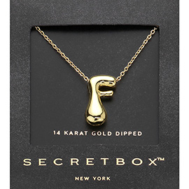 SECRET BOX_ -F- 14K Gold Dipped Initial Pendant Necklace