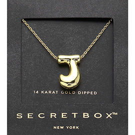 SECRET BOX_ -J- 14K Gold Dipped Initial Pendant Necklace