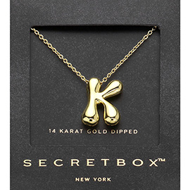 SECRET BOX_ -K- 14K Gold Dipped Initial Pendant Necklace