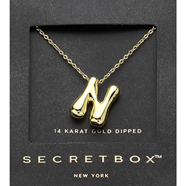 SECRET BOX_ -N- 14K Gold Dipped Initial Pendant Necklace