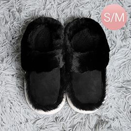 Faux Suede Fuzzy Indoor Floor Slippers